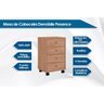 Mesa Cabeceira Infantil Presence c/ 4 Gavetas Branco - Demóbile - 2