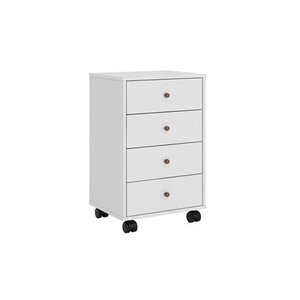 Mesa Cabeceira Infantil Presence c/ 4 Gavetas Branco - Demóbile