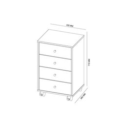 Mesa Cabeceira Infantil Presence c/ 4 Gavetas Branco - Demóbile - 3