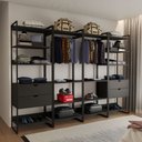 Ver imagem 1 de Quatro Modulos para Closet Industrial Ferro Preto Tampo Preto