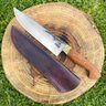 Faca Gaúcha Laminada 8" Aço Carbono 5160 3mm Full Tang Cabo de Madeira Jatobá e Bainha de Couro - 5