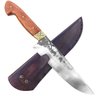 Faca Gaúcha Laminada 8" Aço Carbono 5160 3mm Full Tang Cabo de Madeira Jatobá e Bainha de Couro - 1