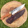 Faca Gaúcha Laminada 8" Aço Carbono 5160 3mm Full Tang Cabo de Madeira Jatobá e Bainha de Couro - 2