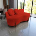 Ver imagem 1 de Namoradeira Sofá Feijão Lounge Orgânica Couro Vermelho