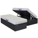 Ver imagem 1 de Cama Box Baú Solteiro: Colchão Anatômico Herval D28 / AG65 Frontier + Base CRC Suede Gray(88x188)