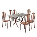 Ver imagem 2 de Conjunto Sala de Jantar Mesa Retangular 140x75cm Tampo Granito Topázio 6 Cadeiras Linda Yescasa