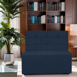 Canto Alemão Confortável para Apartamento Cozinha e Restaurantes Suede Azul Marinho - 3