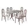 Conjunto Sala de Jantar Mesa Retangular 140x75cm Tampo Granito Topázio 6 Cadeiras Linda Yescasa - 2