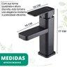 Torneira Bancada Monocomando C/ Misturador P/ Banheiro Lavabo Quadrada Estilo Industrial Preta - 5