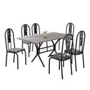 Ver imagem 2 de Conjunto Sala de Jantar Mesa Retangular 140x75cm Tampo Granito Topázio 6 Cadeiras Linda Yescasa