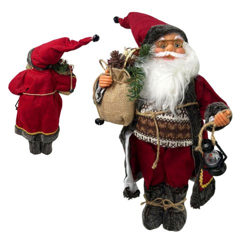 Papai Noel Natal Decoraçao Enfeite Casa Sala Mesa Estante Vitrine Loja Boneco Natalino Barba Festa F
