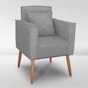 Ver imagem 5 de Cadeira Poltrona para Sala Quarto Confortável e Reforçada Minimalista Contemporânea:cinza