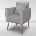 Ver imagem 3 de Cadeira Poltrona para Sala Quarto Confortável e Reforçada Minimalista Contemporânea:cinza