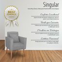 Ver imagem 2 de Cadeira Poltrona para Sala Quarto Confortável e Reforçada Minimalista Contemporânea:cinza