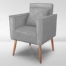 Cadeira Poltrona para Sala Quarto Confortável e Reforçada Minimalista Contemporânea:cinza - 3