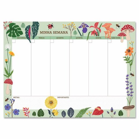 Bloco Semanal 52 Folhas Love Garden Fina Ideia Planner