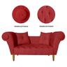 Namoradeira Recamier Sofá Decorativo 02 Lugares Dubai Suede Vermelho - Incasa Decor - 5
