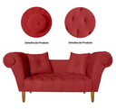 Ver imagem 5 de Namoradeira Recamier Sofá Decorativo 02 Lugares Dubai Suede Vermelho - Incasa Decor