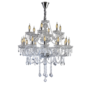 Lustre Candelabro Cristal Legítimo Maria Tereza Nice 18 Lâmpadas E14 Cristal Transparente