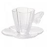 Kit 4 Xícaras Chá Vidro Pires Butterfly 180ml Wolff - 1