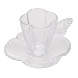 Kit 4 Xícaras Chá Vidro Pires Butterfly 180ml Wolff - 2