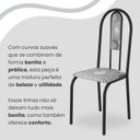 Ver imagem 7 de Conjunto Sala de Jantar Mesa Retangular 140x75cm Tampo Granito Topázio 6 Cadeiras Linda Yescasa Preto/Paraopeba/Fosco