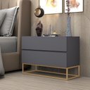 Ver imagem 2 de Mesa de Cabeceira Eros 60cm Quarto Pés de Ferro Dourado