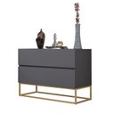 Ver imagem 1 de Mesa de Cabeceira Eros 60cm Quarto Pés de Ferro Dourado