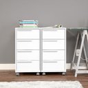 Ver imagem 7 de Gaveteiro Maia 4 Gavetas 4 Rodízios Politorno Branco Branco