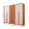 Guarda-roupa Casal New Comodus 6 Portas 6 Gavetas Ripado Freijo/off White - Caemmun - 4