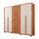 Ver imagem 1 de Guarda-roupa Casal New Comodus 6 Portas 6 Gavetas Ripado Freijo/off White - Caemmun
