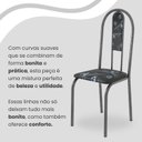 Ver imagem 7 de Conjunto Sala de Jantar Mesa Retangular 140x75cm Tampo Granito Topázio 6 Cadeiras Linda Yescasa