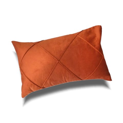 Porta Travesseiro Unitário em Veludo Drapeado Várias Cores Cor:terracota