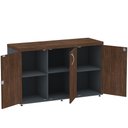 Ver imagem 3 de Armário Baixo Credenza Pe40 Pandin 121,50 Cm (largura) em Mdp Cor Embuia Terra e Grafito Três