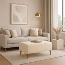 Ver imagem 5 de Kit 2 Puffs Bela Manu Madri Pés Palito Tecido Linho Bege