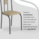 Ver imagem 6 de Conjunto Sala de Jantar Mesa Retangular 140x75cm Tampo Granito Topázio 6 Cadeiras Linda Yescasa Prata/Creme