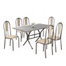 Conjunto Sala de Jantar Mesa Retangular 140x75cm Tampo Granito Topázio 6 Cadeiras Linda Yescasa - 2