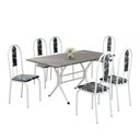 Ver imagem 2 de Conjunto Sala de Jantar Mesa Retangular 140x75cm Tampo Granito Topázio 6 Cadeiras Linda Yescasa