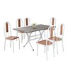 Conjunto Sala de Jantar Mesa Retangular 140x75cm Tampo Granito Topázio 6 Cadeiras Linda Yescasa - 2