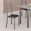 Ver imagem 2 de Kit 4 Cadeiras Tubular 95x37x40 cm Dany Prata Preto/Martelado