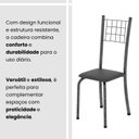 Ver imagem 5 de Kit 4 Cadeiras Tubular 95x37x40 cm Dany Prata Preto/Martelado