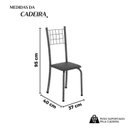Ver imagem 3 de Kit 4 Cadeiras Tubular 95x37x40 cm Dany Prata Preto/Martelado