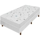 Ver imagem 1 de Cama Box + Colchão Solteiro Salta Liso Branco Espuma D23 88x188x54cm