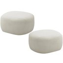 Ver imagem 1 de Kit 02 Puffs Decorativo Orgânico para Sala de Estar Living Barolo L06 Bouclê Branco - Lyam Decor