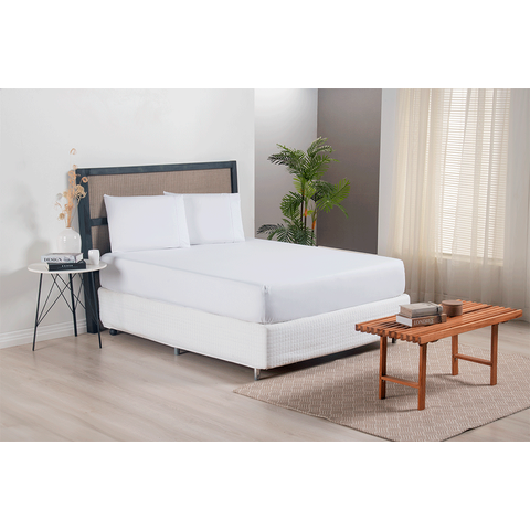 Jogo de Lençol 3 Pçs Casal Queen Versatile Simples Micropercal 300 Fios com Elástico