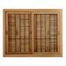 Janela de Madeira Vitro de Correr Com Veneziana Pantográfica Grade Eucalipto Esel-1.20LX1.20A - 1