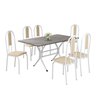 Conjunto Sala de Jantar Mesa Retangular 140x75cm Tampo Granito Topázio 6 Cadeiras Linda Yescasa - 2