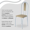 Ver imagem 7 de Conjunto Sala de Jantar Mesa Retangular 140x75cm Tampo Granito Topázio 6 Cadeiras Linda Yescasa Branco/Creme