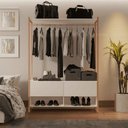 Ver imagem 1 de Closet Estilo Industrial Dallas 2 Gavetas e Suporte para Cabide Klm Móveis