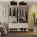 Ver imagem 1 de Closet Estilo Industrial Dallas 2 Gavetas Klm Móveis Bronze com Off White